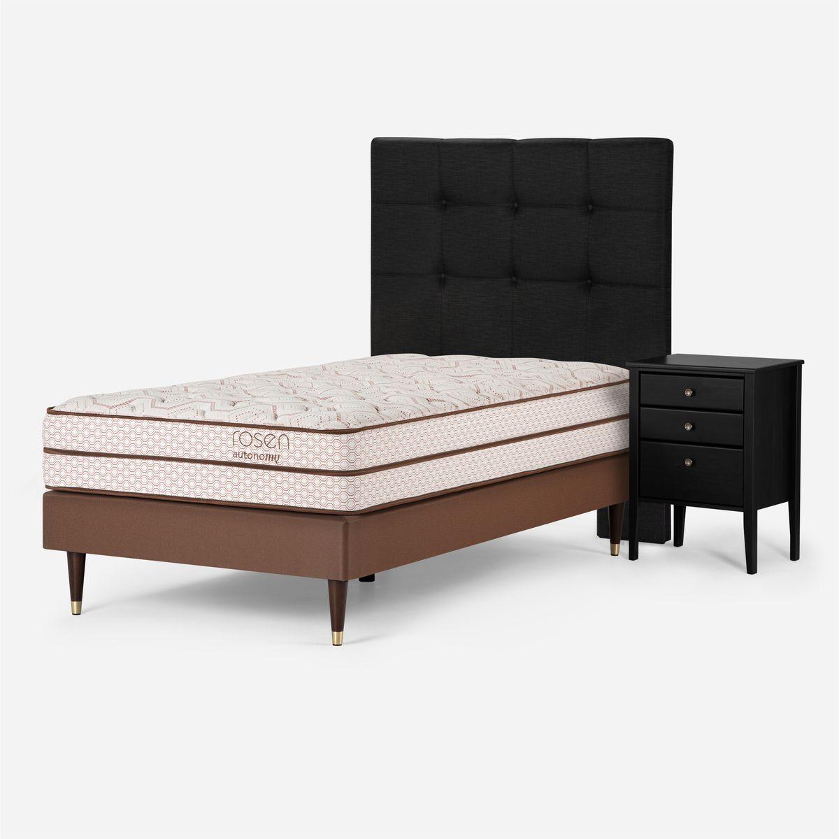 Cama Europea Autonomy Land 1,5 Plazas +Muebles Issey Grafito-5