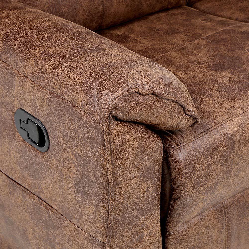 Sofá Reclinable Tolosa 3 Cuerpos Manual Tela Camel-5