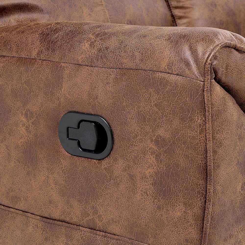 Sofá Reclinable Tolosa 3 Cuerpos Manual Tela Camel-7