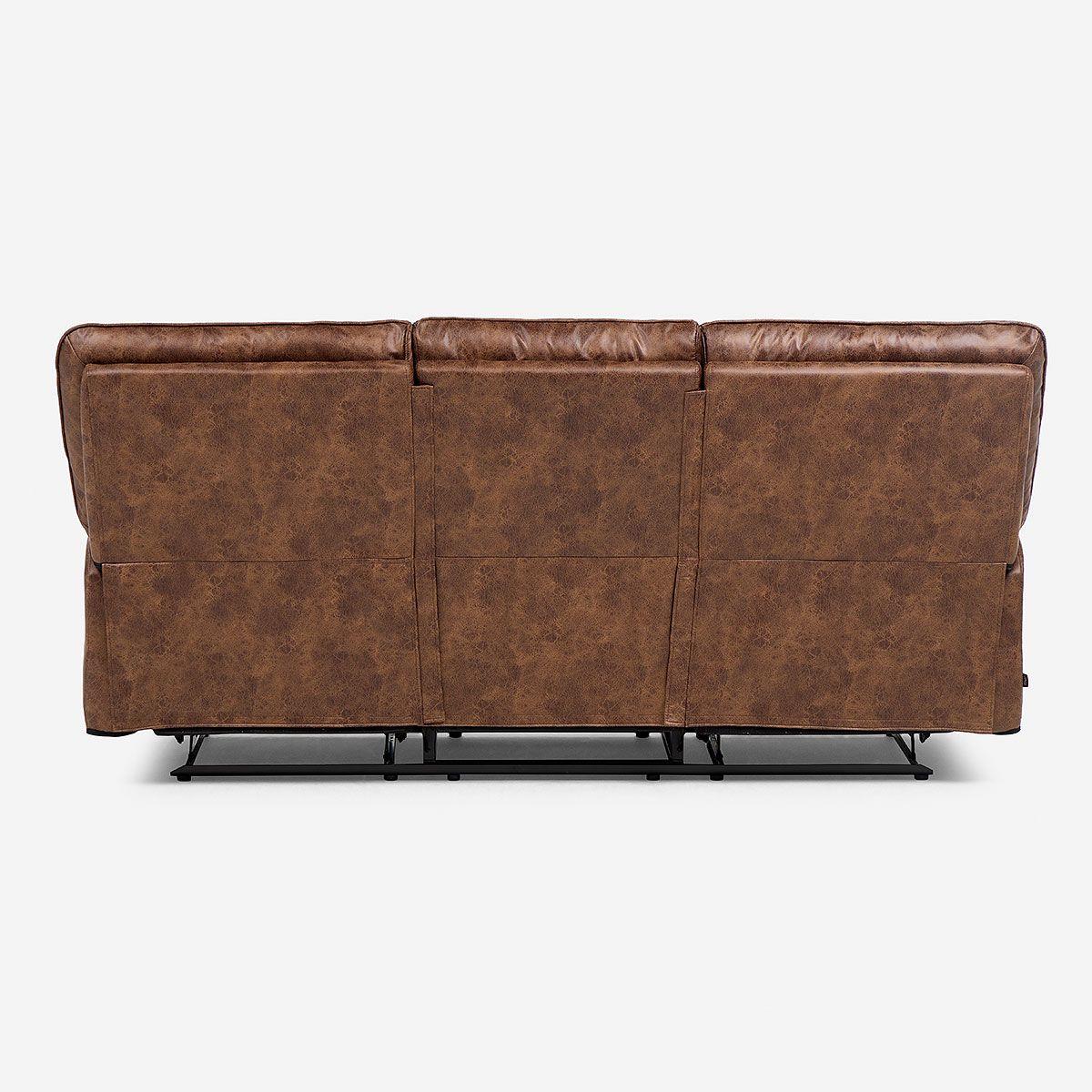 Sofá Reclinable Tolosa 3 Cuerpos Manual Tela Camel-8