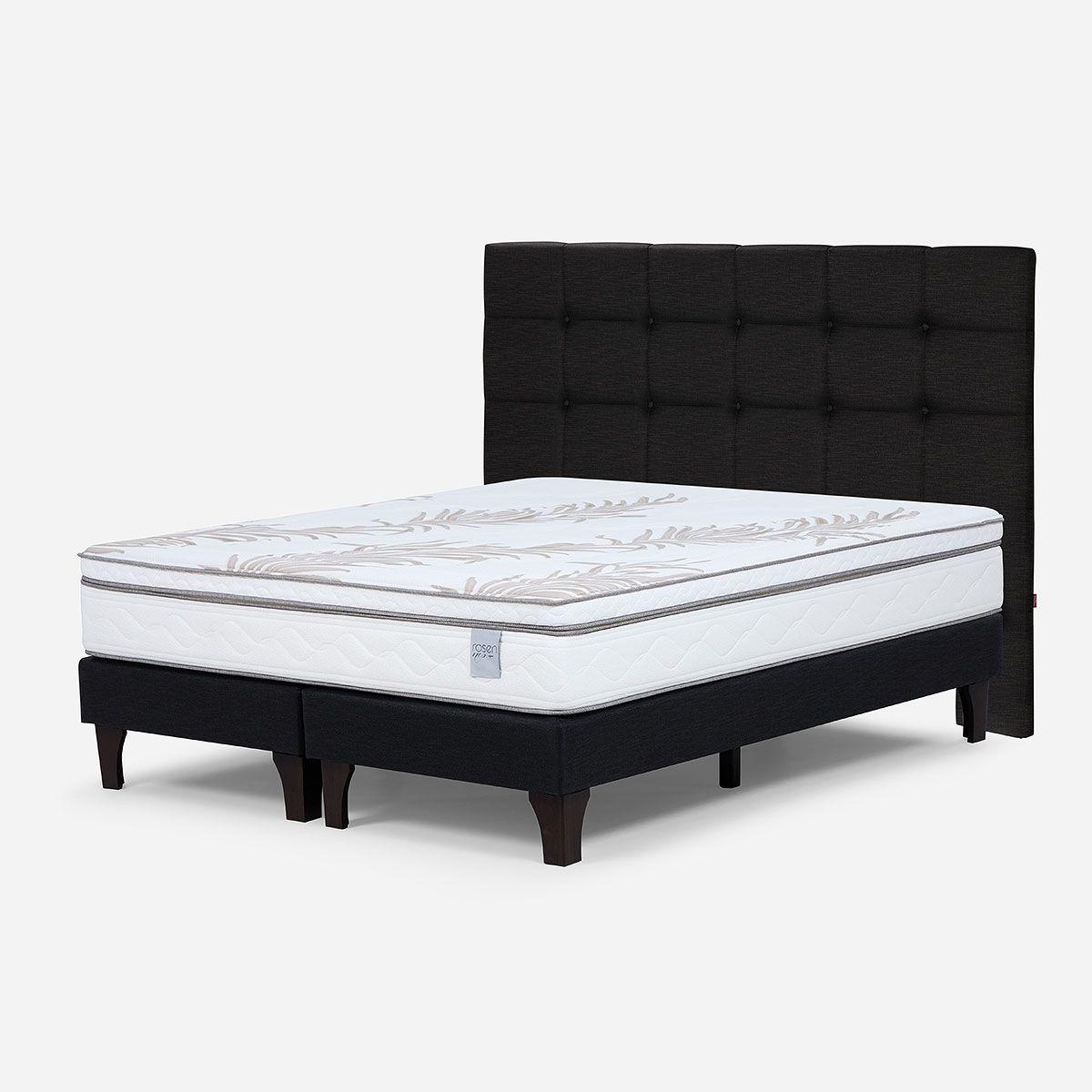 Cama Europea Neo Plus King 180x200 cm+Respaldo Issey Grafito-2