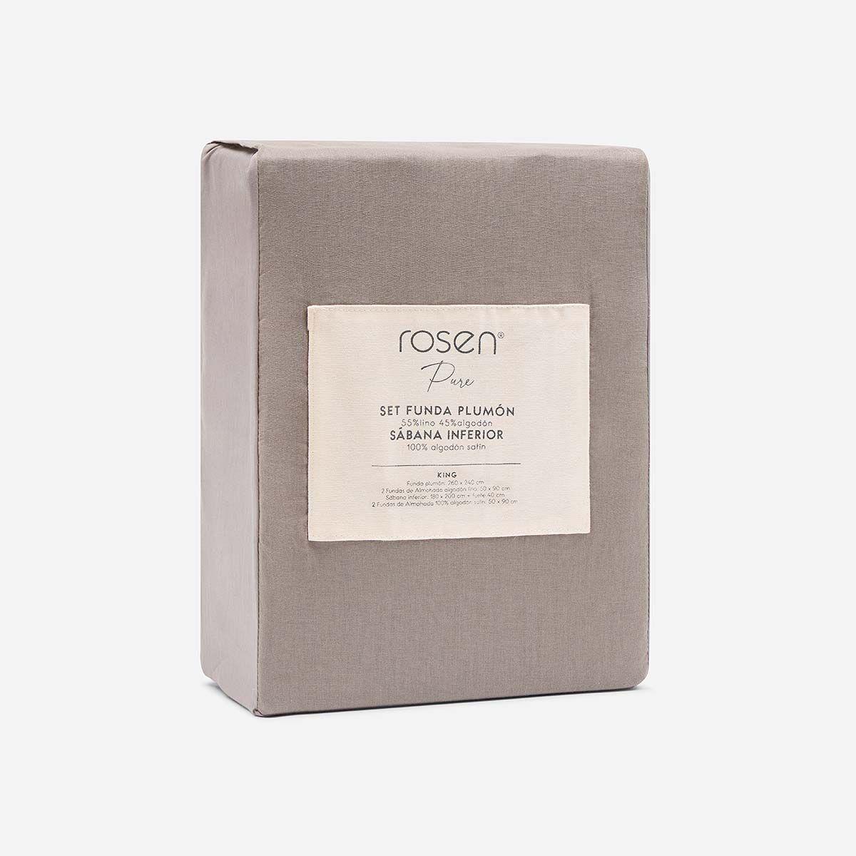 Set Funda de Plumón + Sábana Inferior Pure Topo 2 Plazas-3