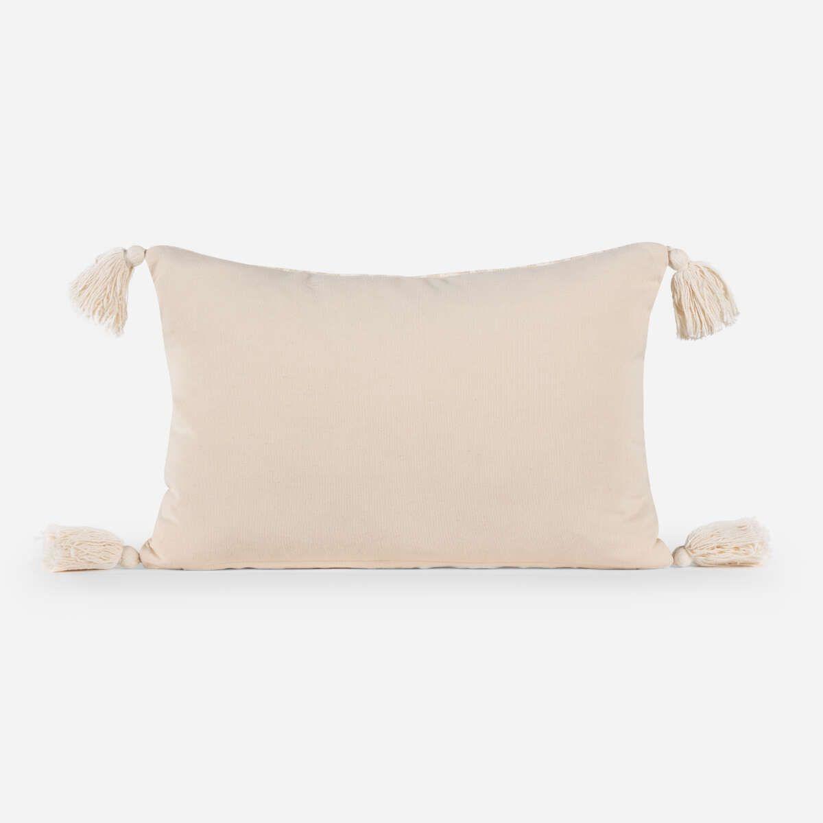 Funda de Cojín Bordado Ribete Crudo 35 x 50 cm-2