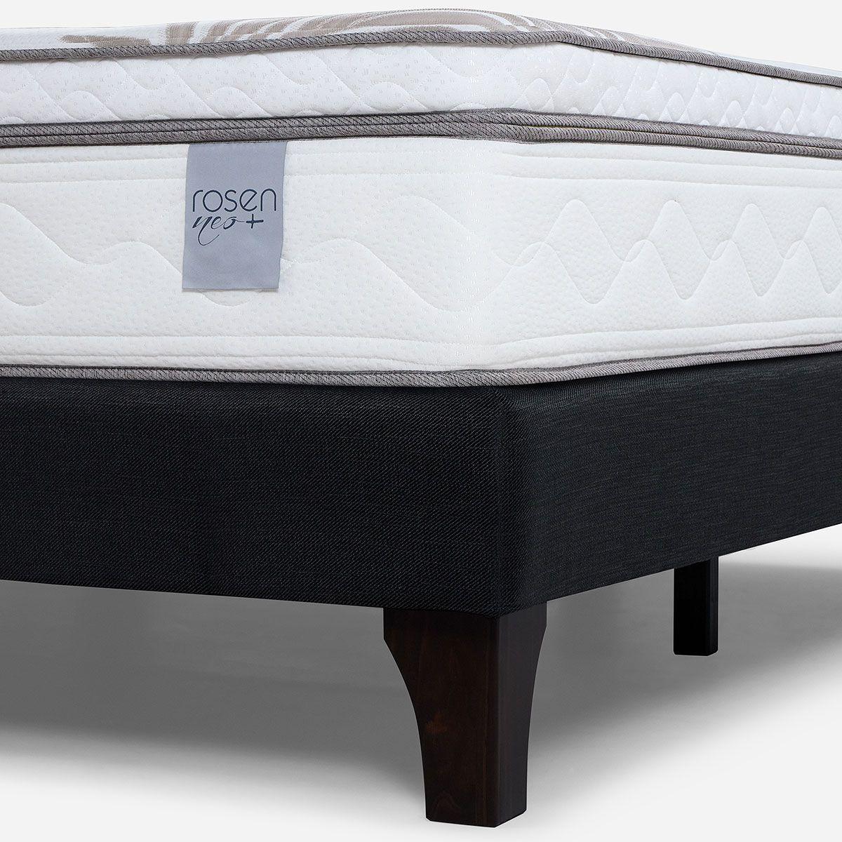 Cama Europea Neo Plus 2 Plazas 150x200+Respaldo Issey Beige-4