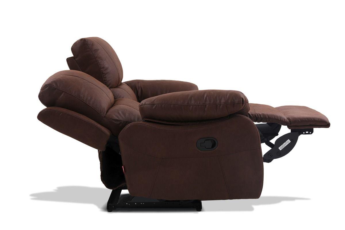 Sofá Reclinable Rosen Orson 2 Cuerpos Tela Manual Brandy-3
