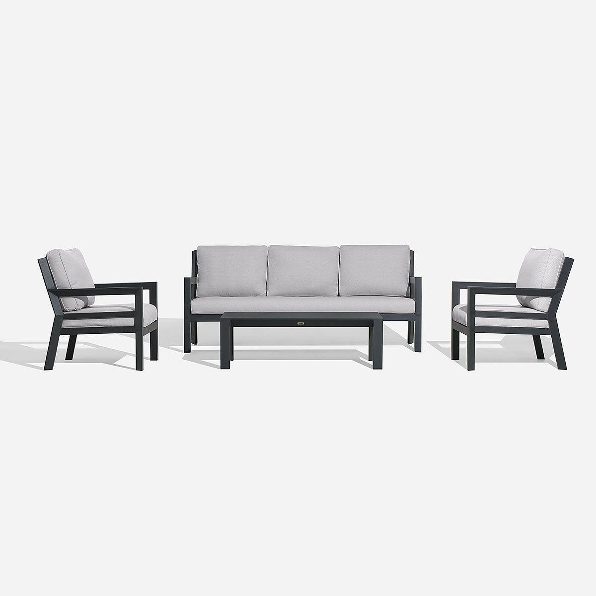 Set de Living de Terraza Avalon 4 Piezas Gris-0