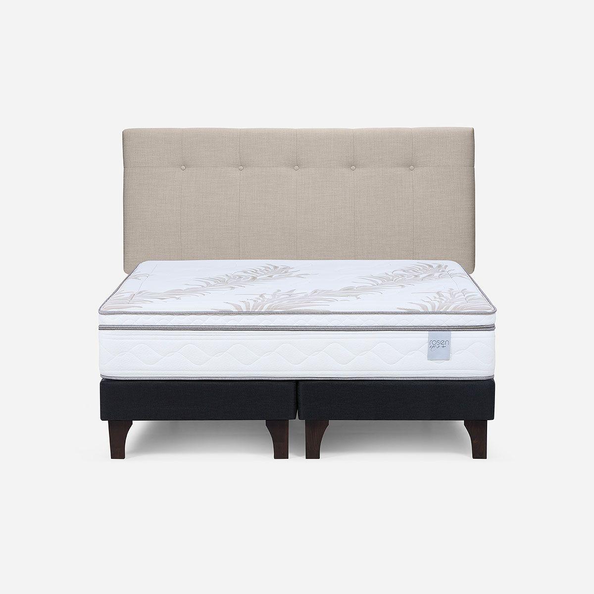 Cama Europea Neo Plus 2 Plazas + Respaldo New Bennet Natural-0