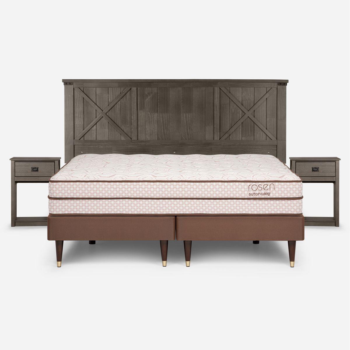 Cama Europea Rosen Autonomy Land King + Muebles Ray-0