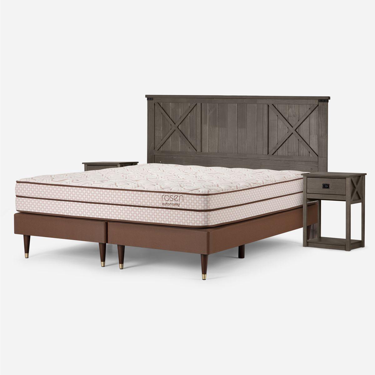 Cama Europea Rosen Autonomy Land King + Muebles Ray-5