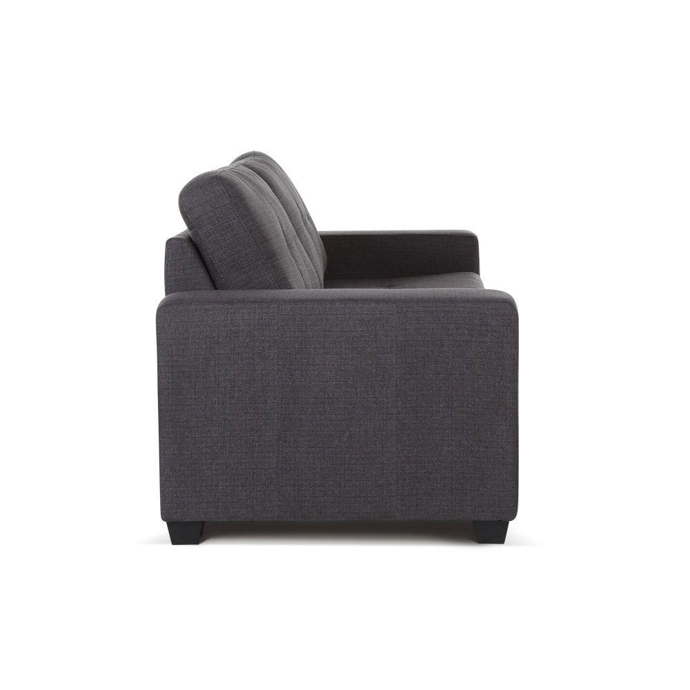 Sofá Cama Dream 3 Cuerpos Tela Charcoal-2