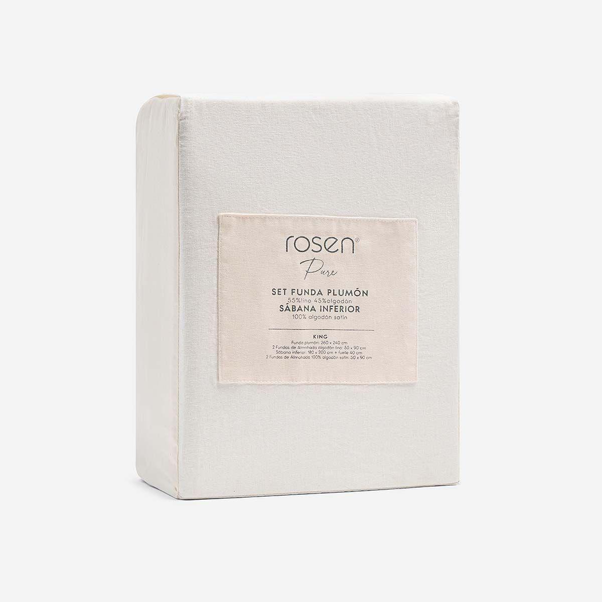 Set Funda de Plumón + Sábana Inferior Pure Blanco Super King-3