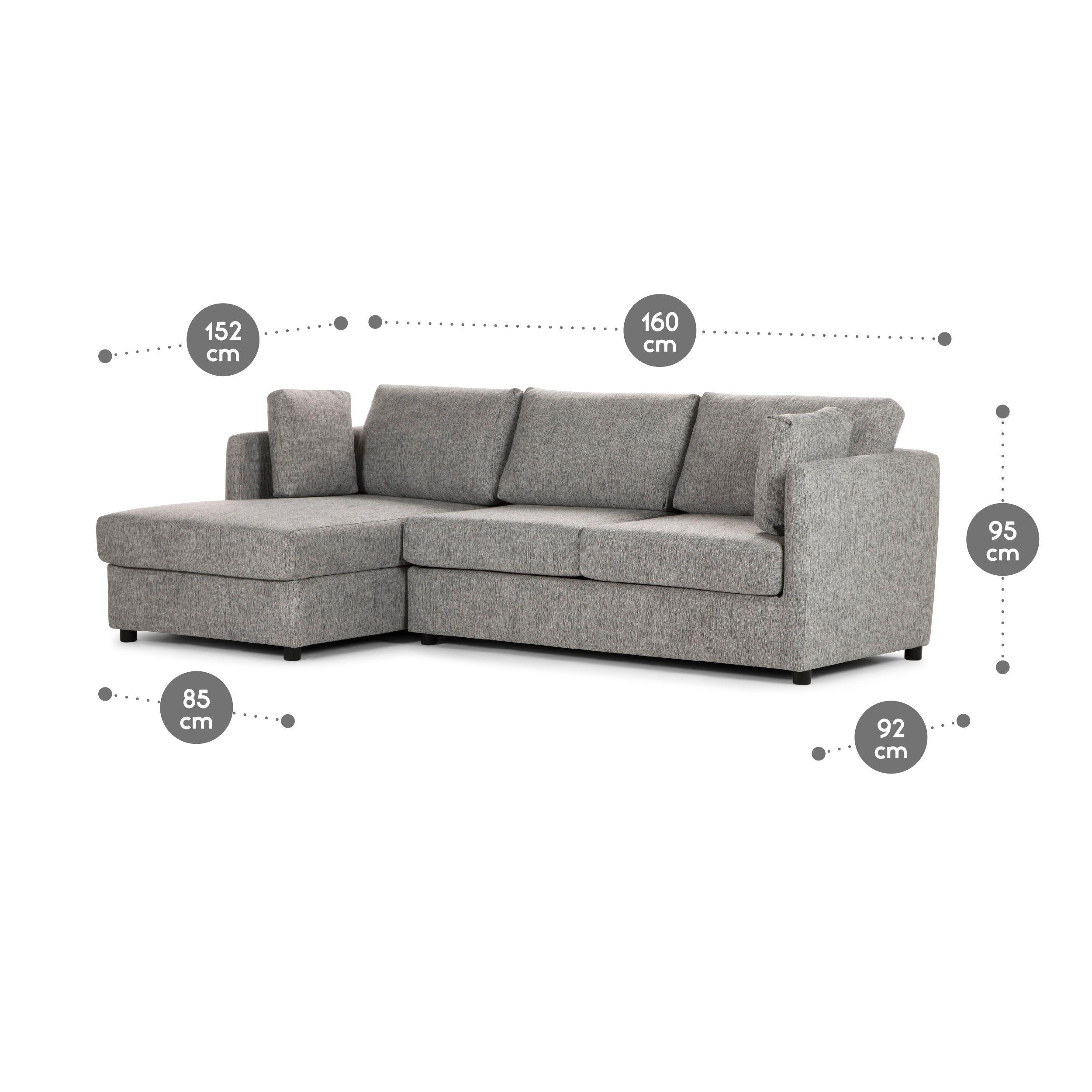 Sofá Seccional Cama Rosen Izquierdo Noah Tela Gris-3
