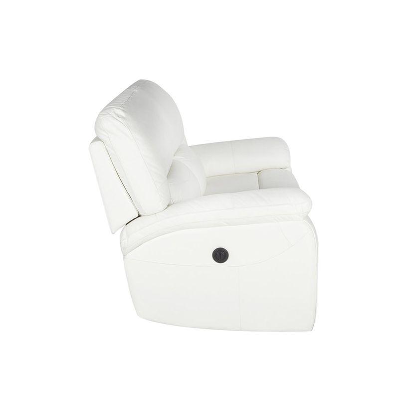 Rosen Sofá 2 Cuerpos Reclinable Poch Cuero Blanco-2