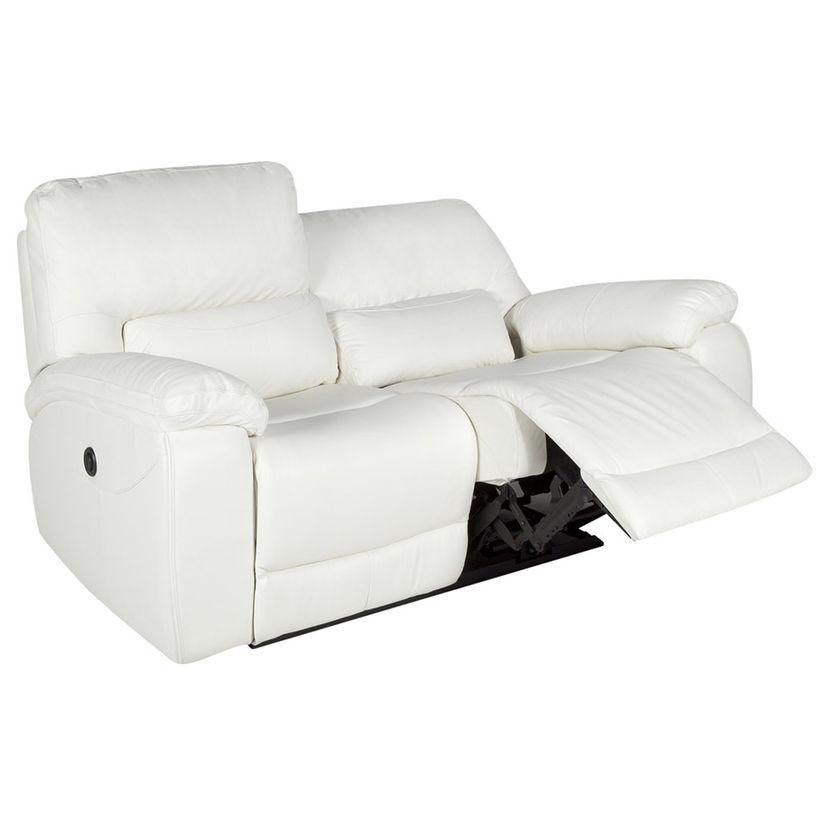 Rosen Sofá 2 Cuerpos Reclinable Poch Cuero Blanco-3