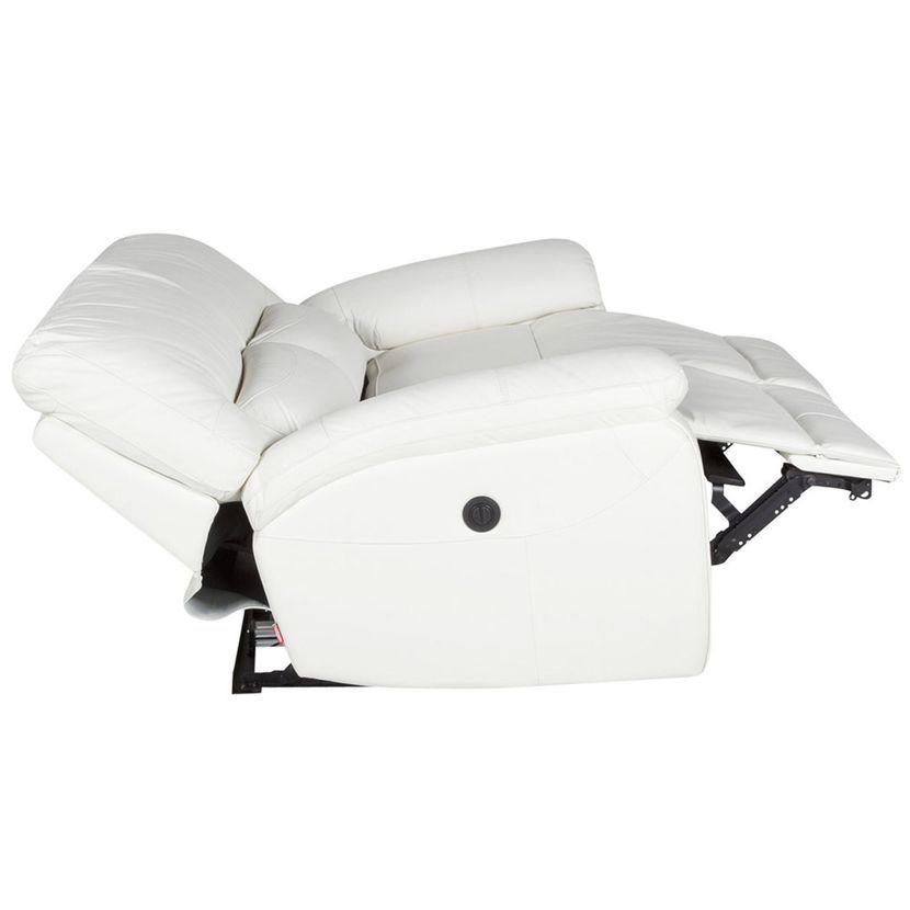 Rosen Sofá 2 Cuerpos Reclinable Poch Cuero Blanco-4