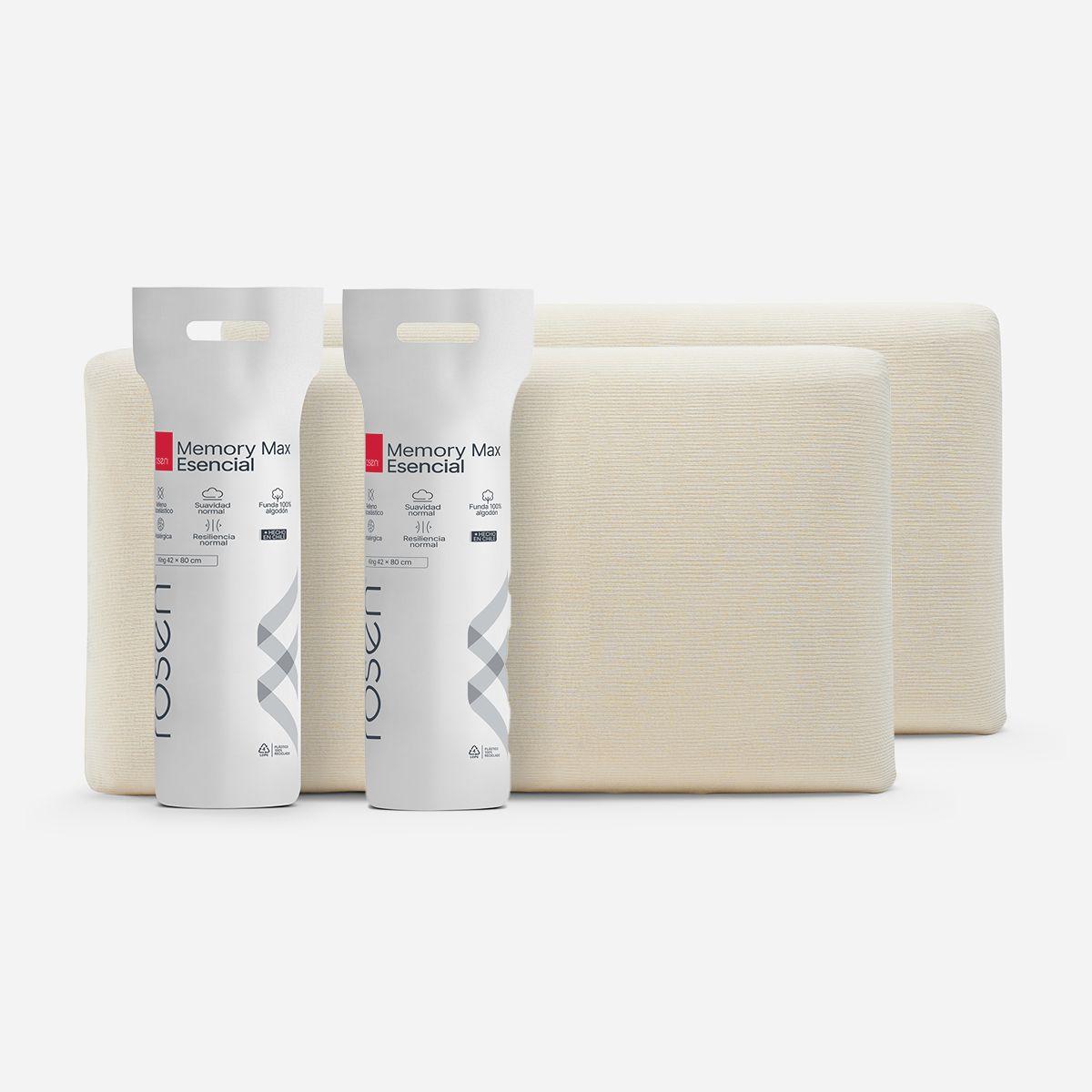 Set Almohada Viscoelástica Memory Max Esencial King 42x80 cm-0