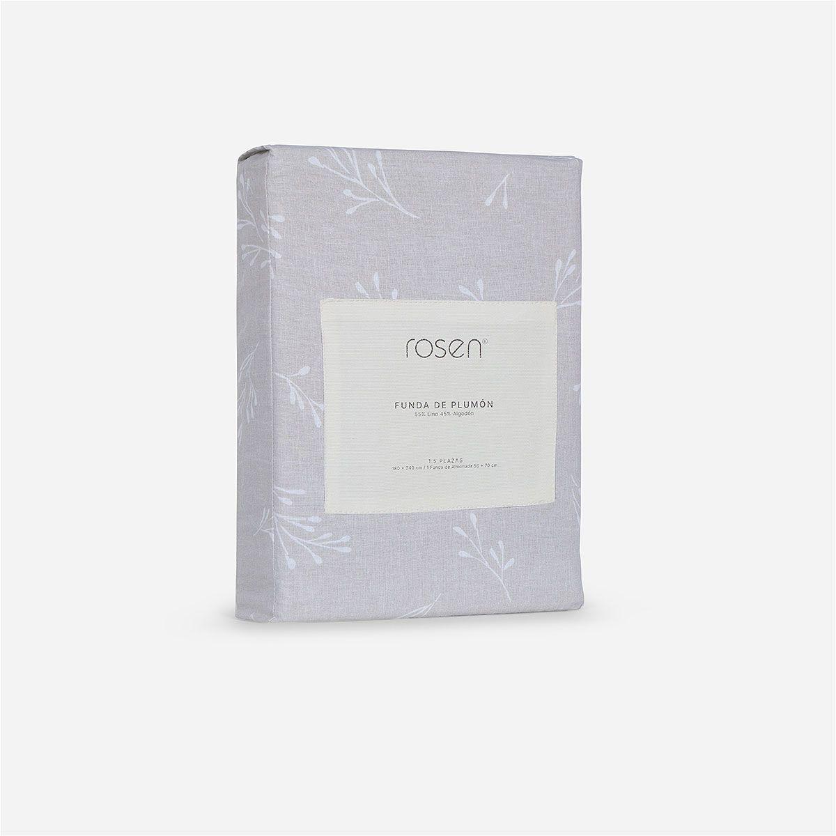 Funda Plumón Lino-Algodón Reversible Lonnig 1,5 Plazas-5
