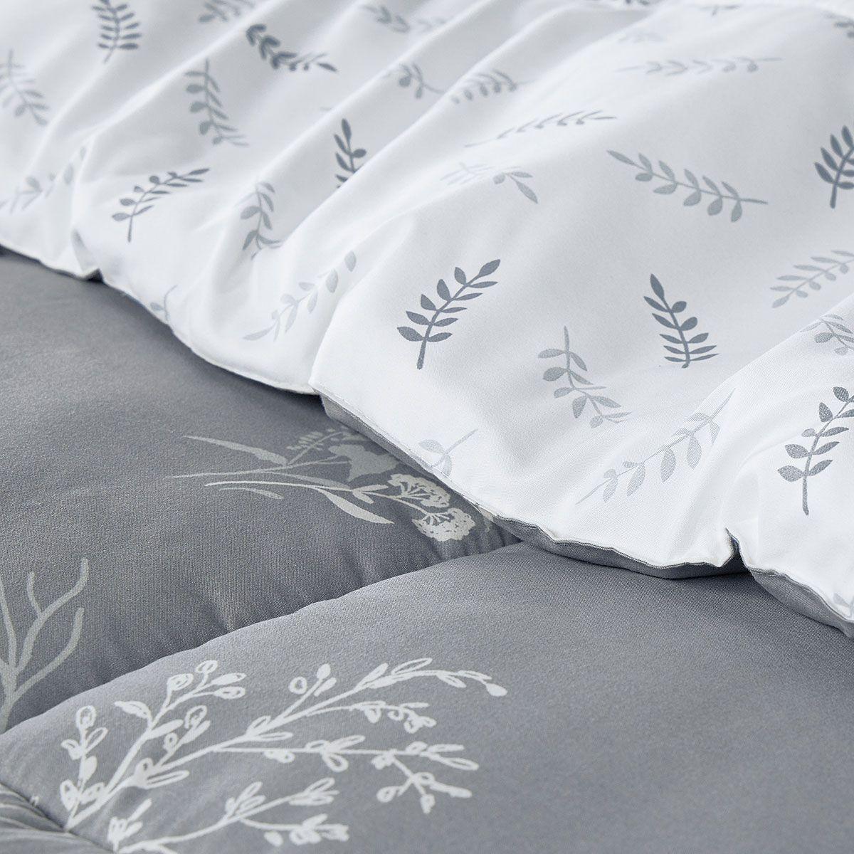 Plumón Reversible Soft Touch Astrid Gris/Blanco Súper King-5