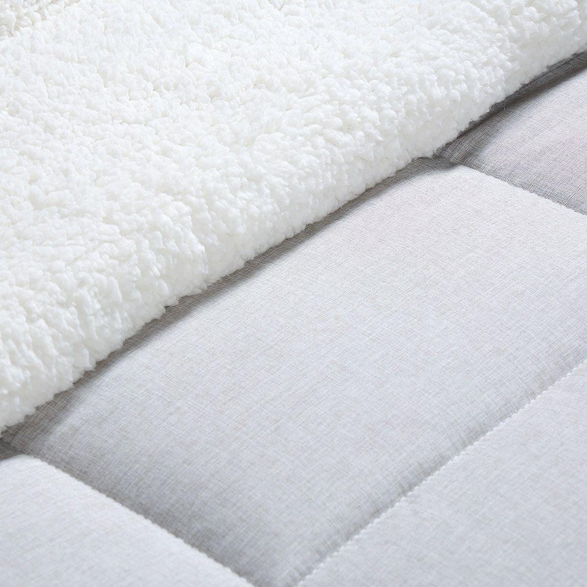 Plumón Sherpa Liso Greige Melange 1 Plaza-3