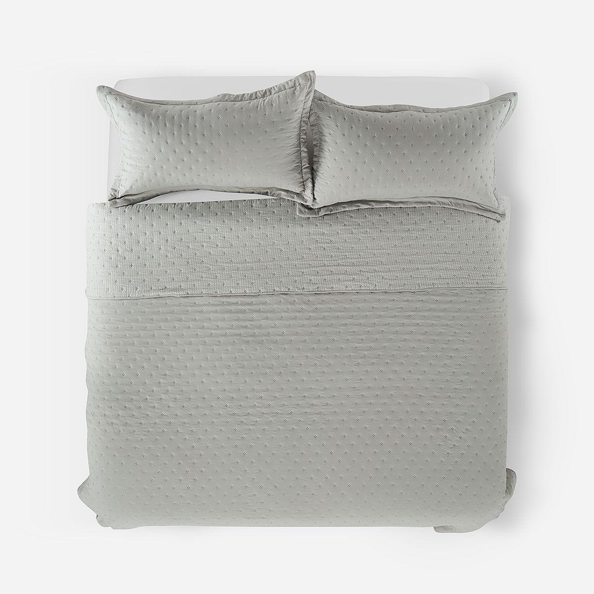 Cubrecama Reversible Supersoft Verde Salvia King-0