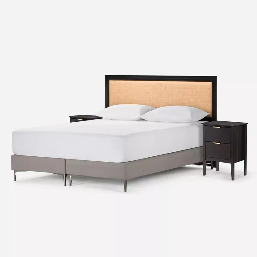 Set Respaldo 2 Plazas + Veladores Rosen Soho Grafito-1