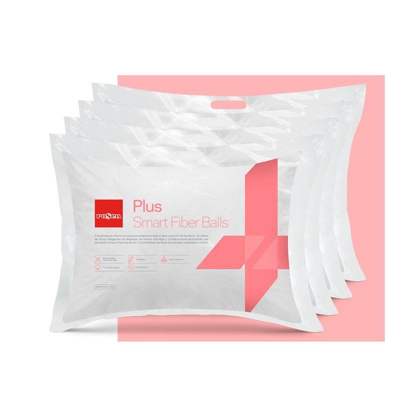 Set 4 Almohadas Rosen Fibra Plus Americana 50x70 cm-0