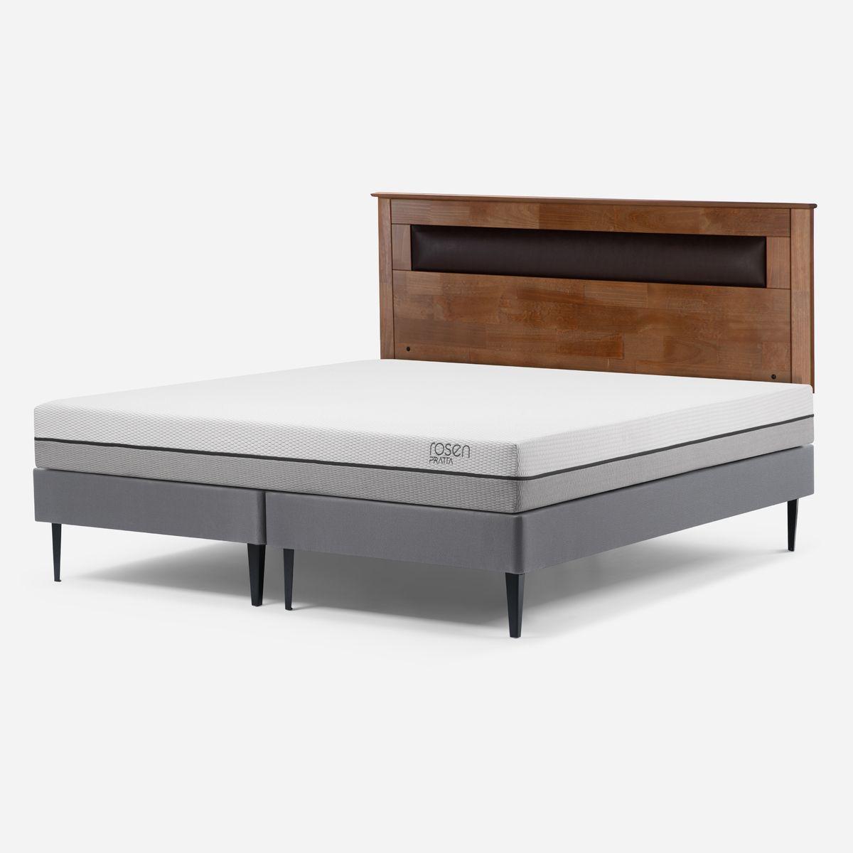 Cama Europea Pratta 2 Plazas Pata Acero + Respaldo Ferrara-2