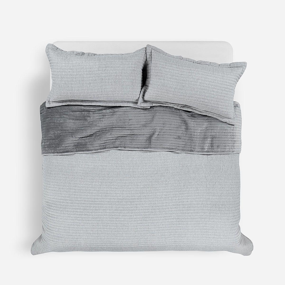 Cubrecama Flannel Supersoft Gris 2 Plazas-0