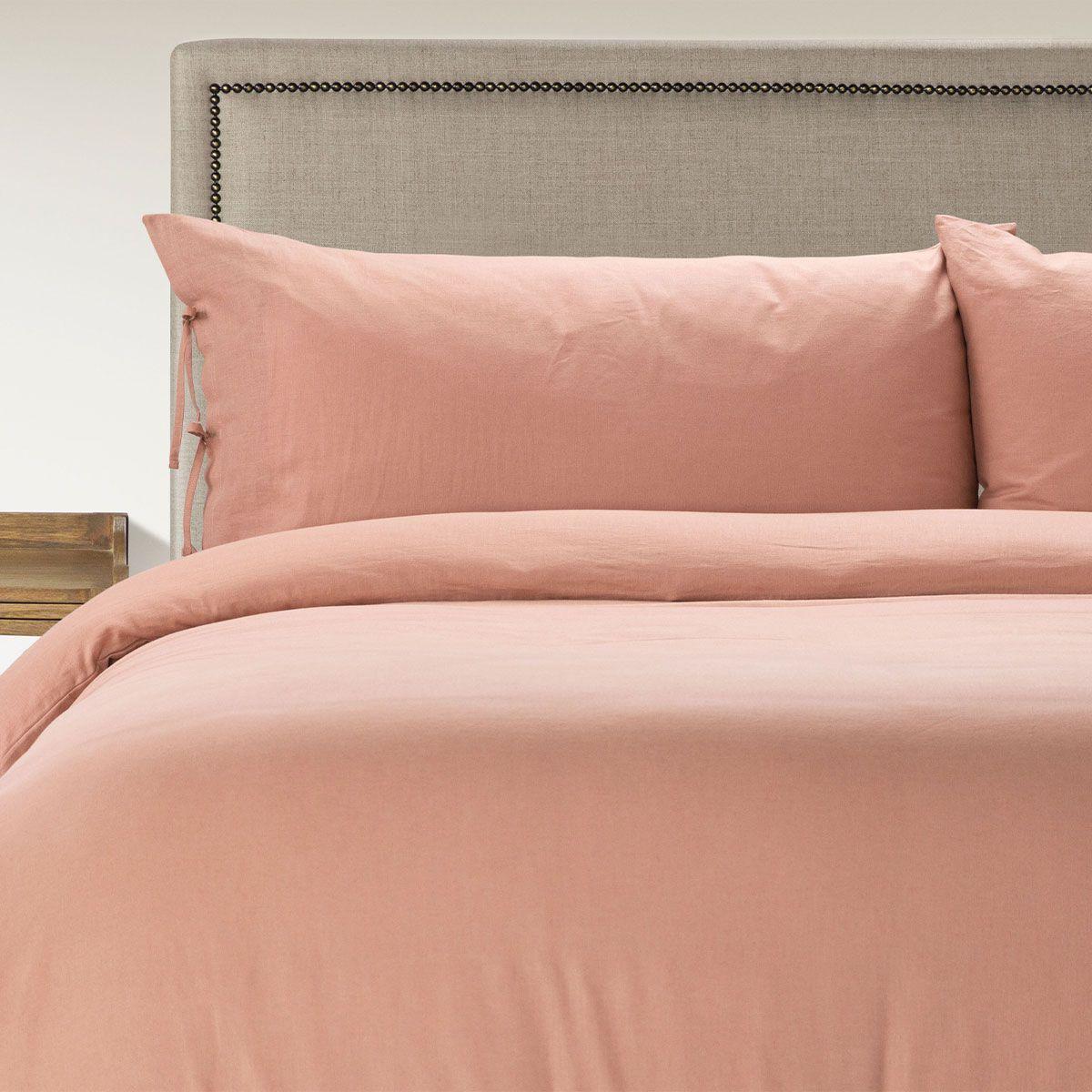 Funda Plumón Rosen Lino-Algodón Pure Liso Súper King Ambar-4