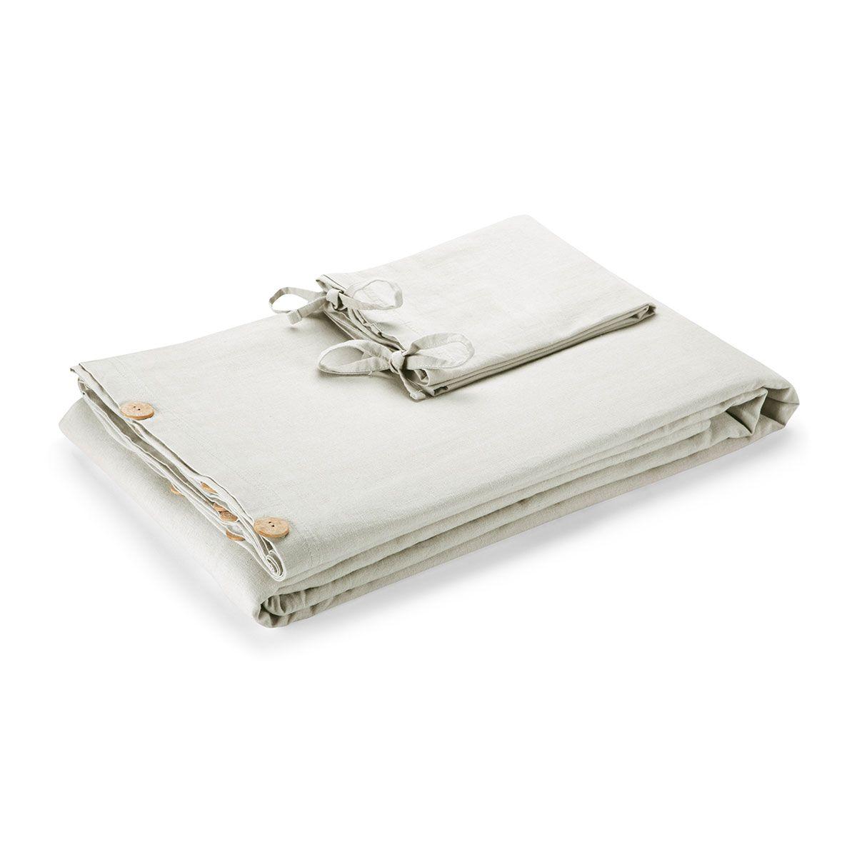 Funda Plumón Rosen Lino-Algodón Pure Liso Súper King Blanco-3
