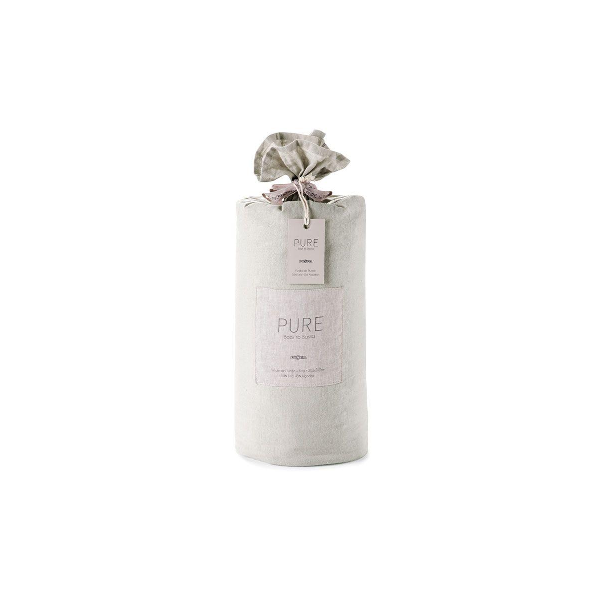 Funda Plumón Rosen Lino-Algodón Pure Liso Súper King Blanco-5