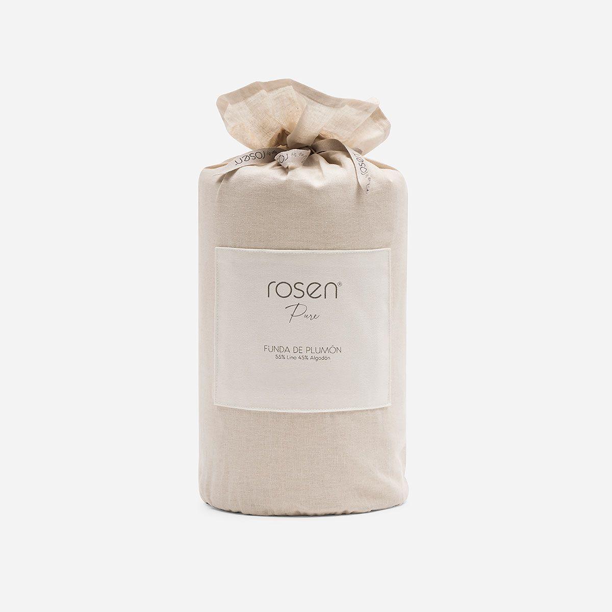 Funda Plumón Rosen Lino-Algodón Pure Liso 2 Plazas Arena-4