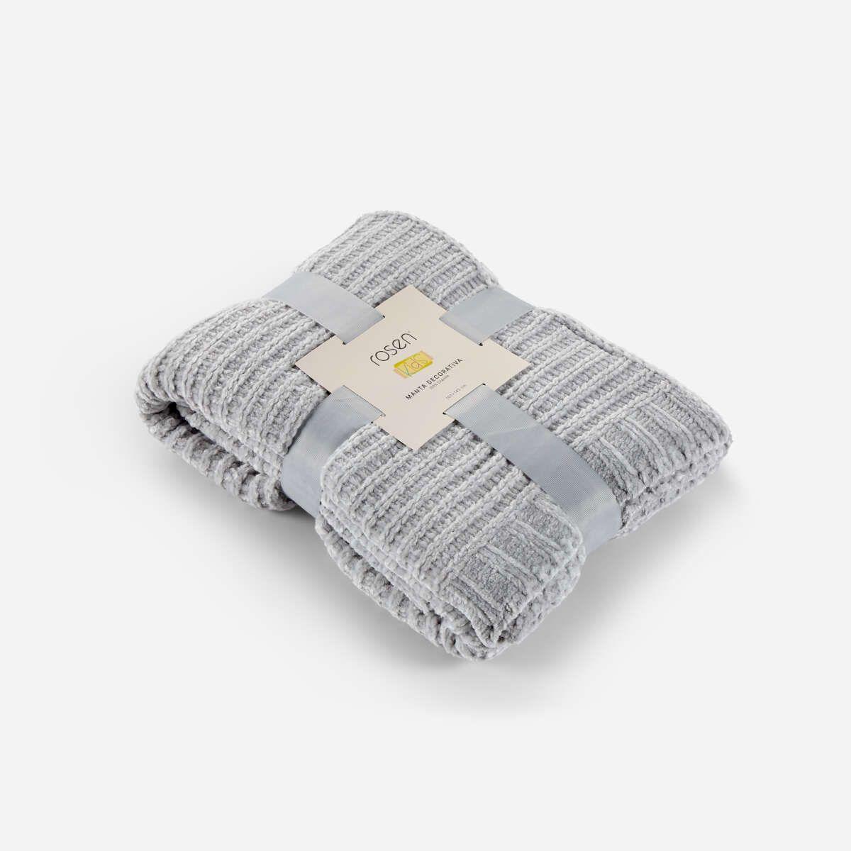 Manta Algodón Rosen Tejida 100 x 140 cm Kids Gris-0