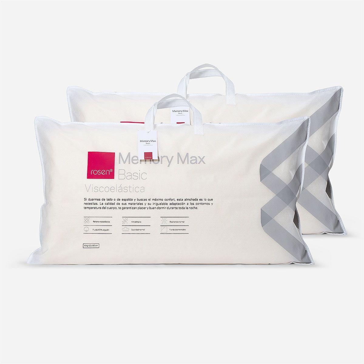 Set 2 Almohadas Rosen Viscoelástica Memory Max King 42x80 cm-0