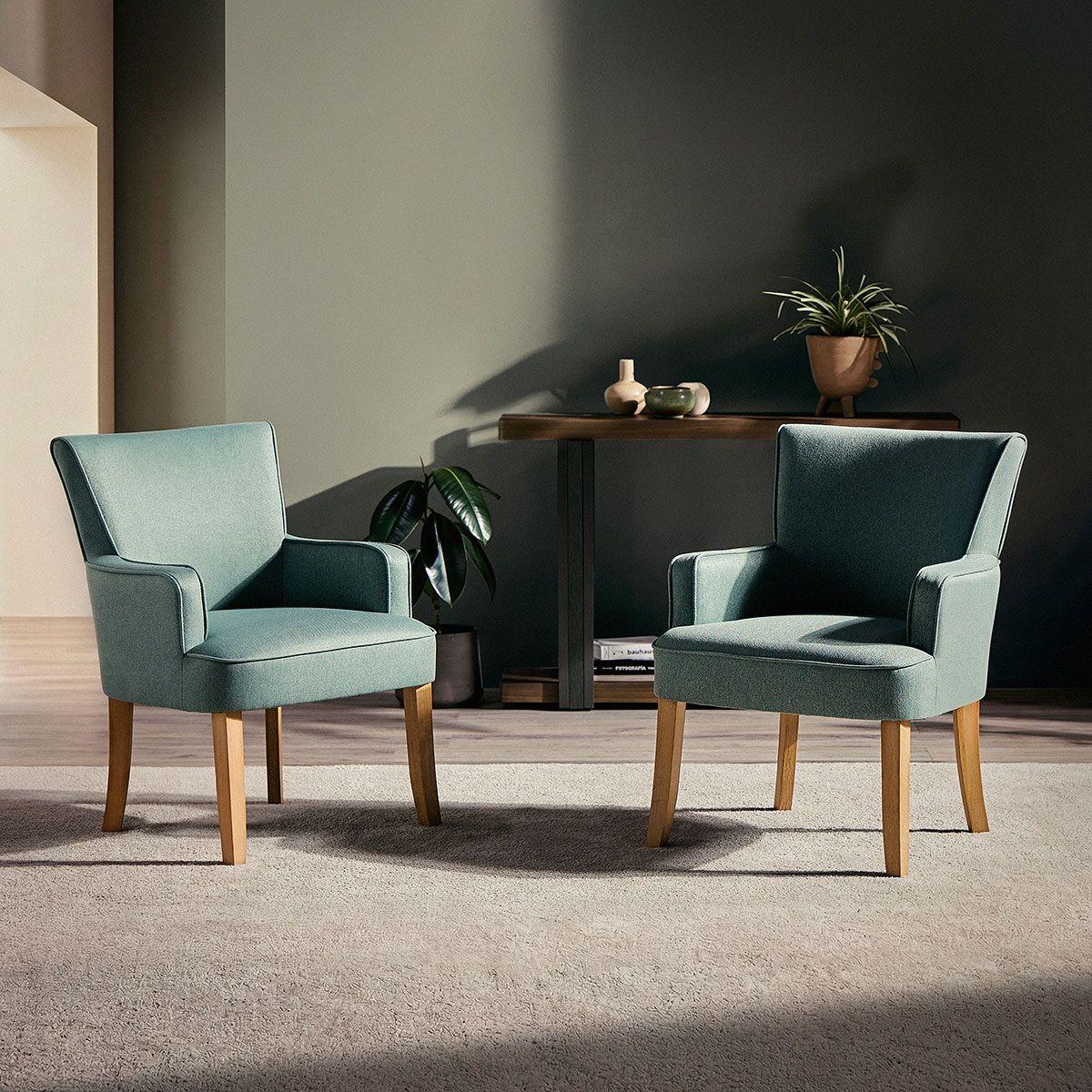 Set 2 Poltronas Emily II Tela Sage-2