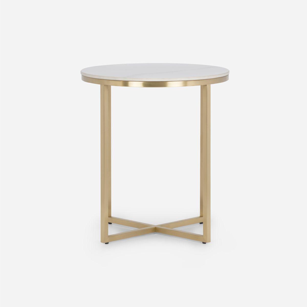 Mesa Lateral Rosen Borger 50 x 50 cm Metal Dorado-1
