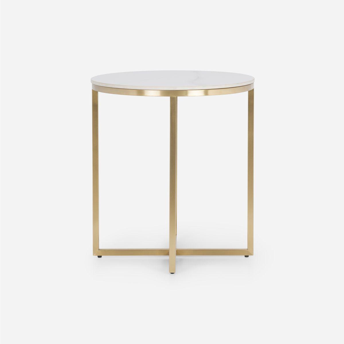 Mesa Lateral Rosen Borger 50 x 50 cm Metal Dorado-2