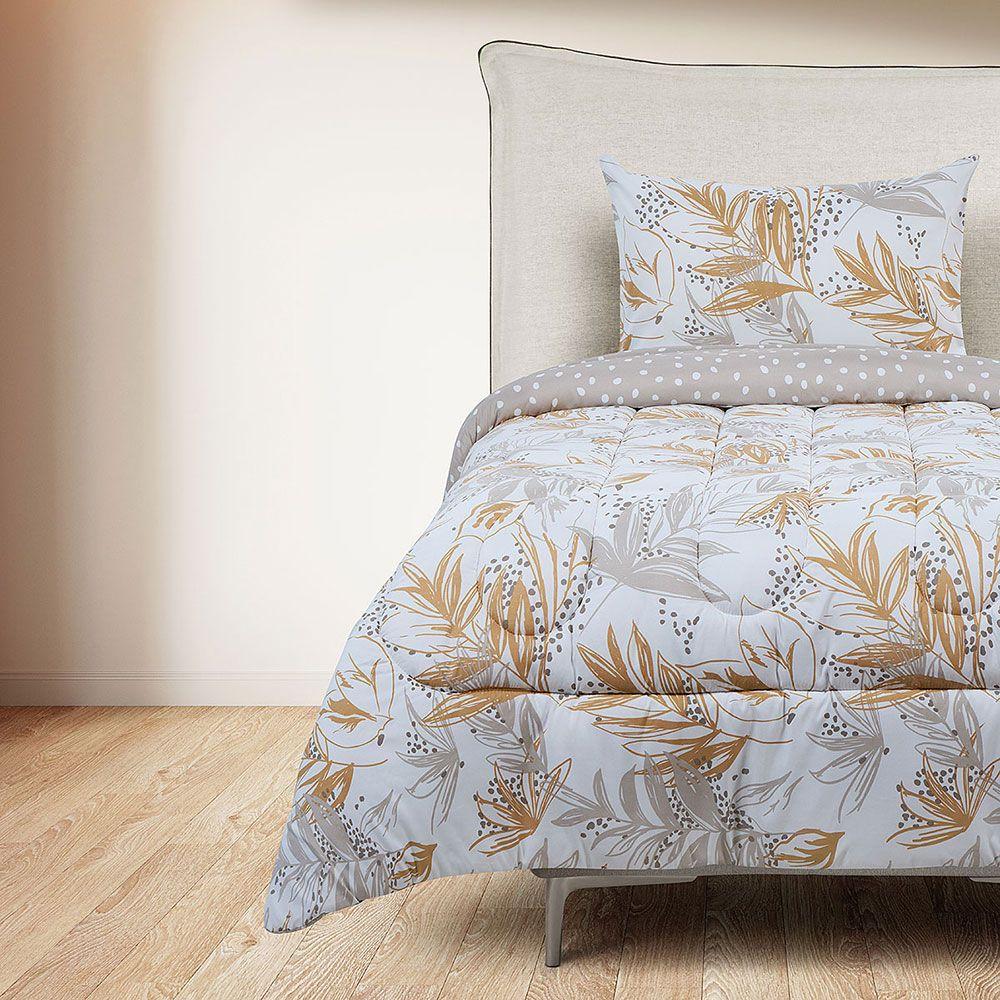 Plumón Reversible Soft Touch Amaya Café 1,5 Plazas-2