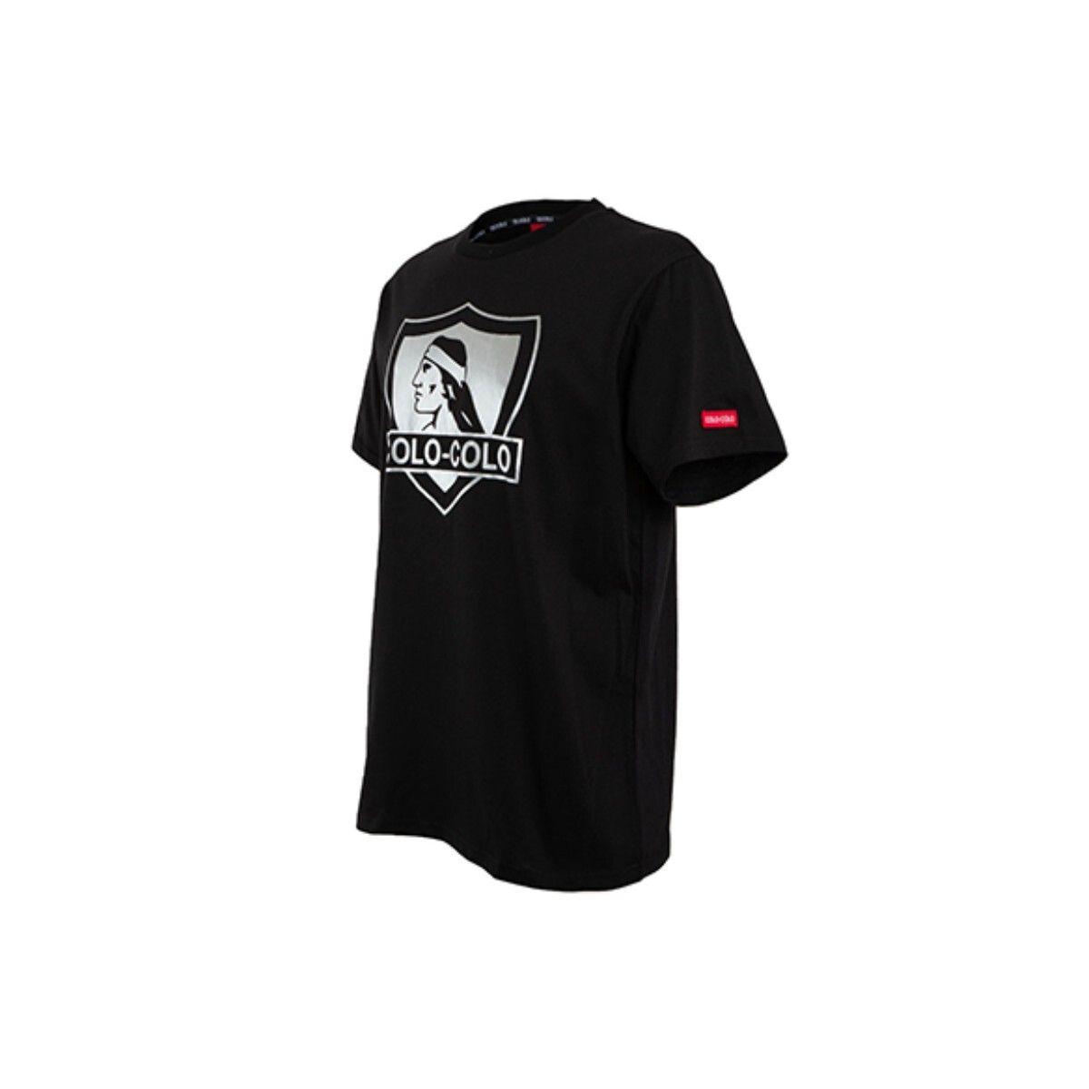 Polera Colo Colo Oficial Negra Logo Blanco-1