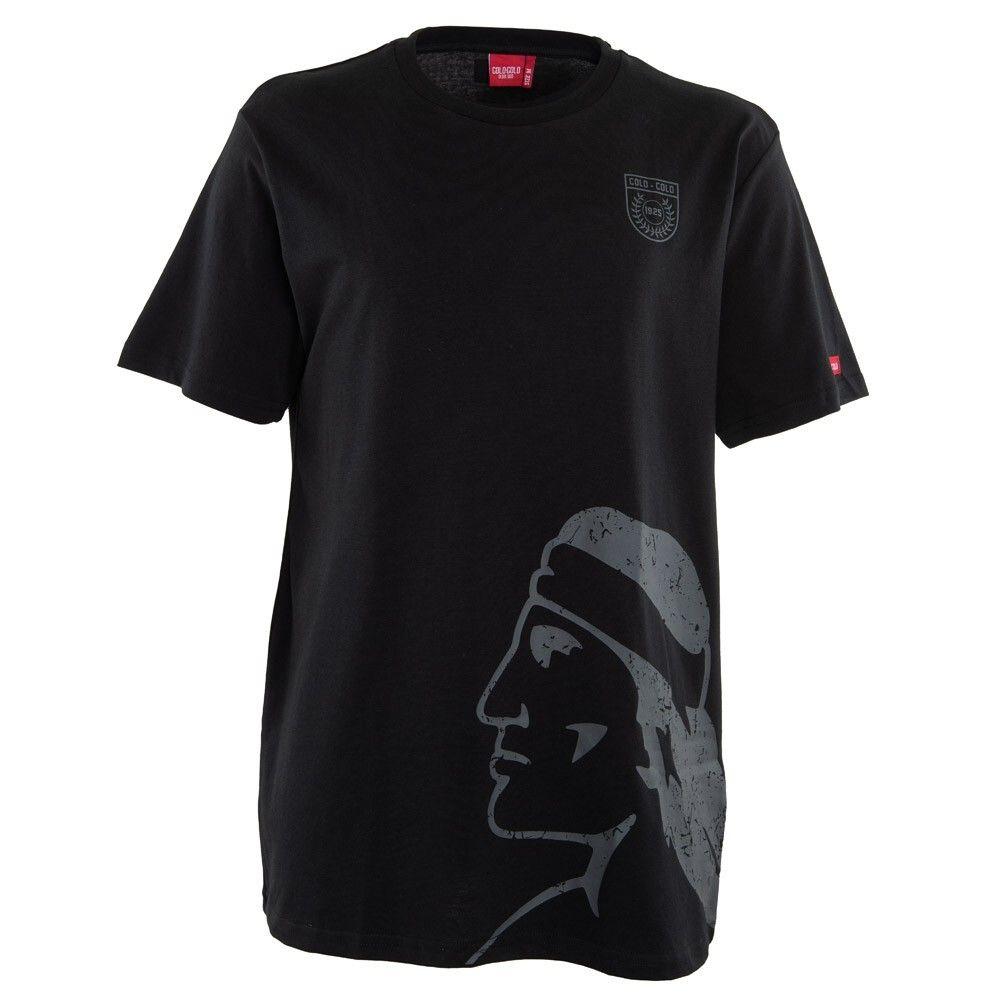 Polera Colo Colo Oficial Negra Logo Gris-0