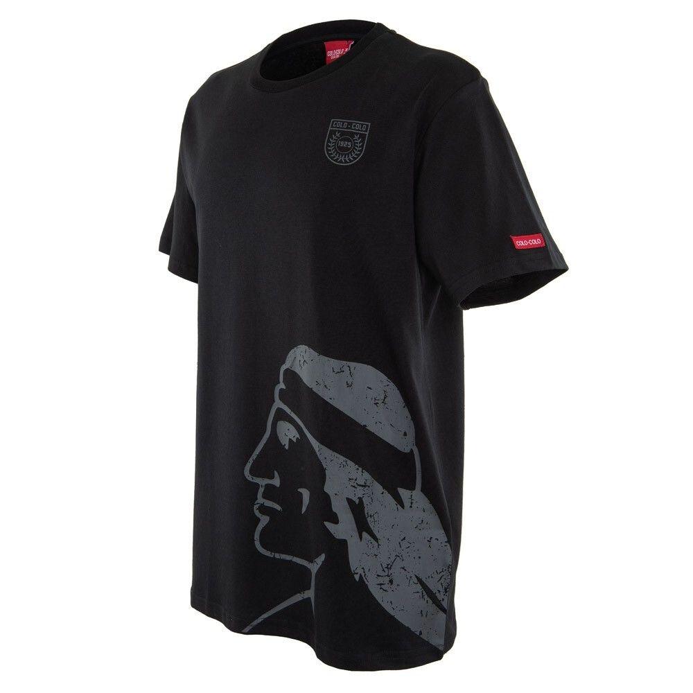 Polera Colo Colo Oficial Negra Logo Gris-1