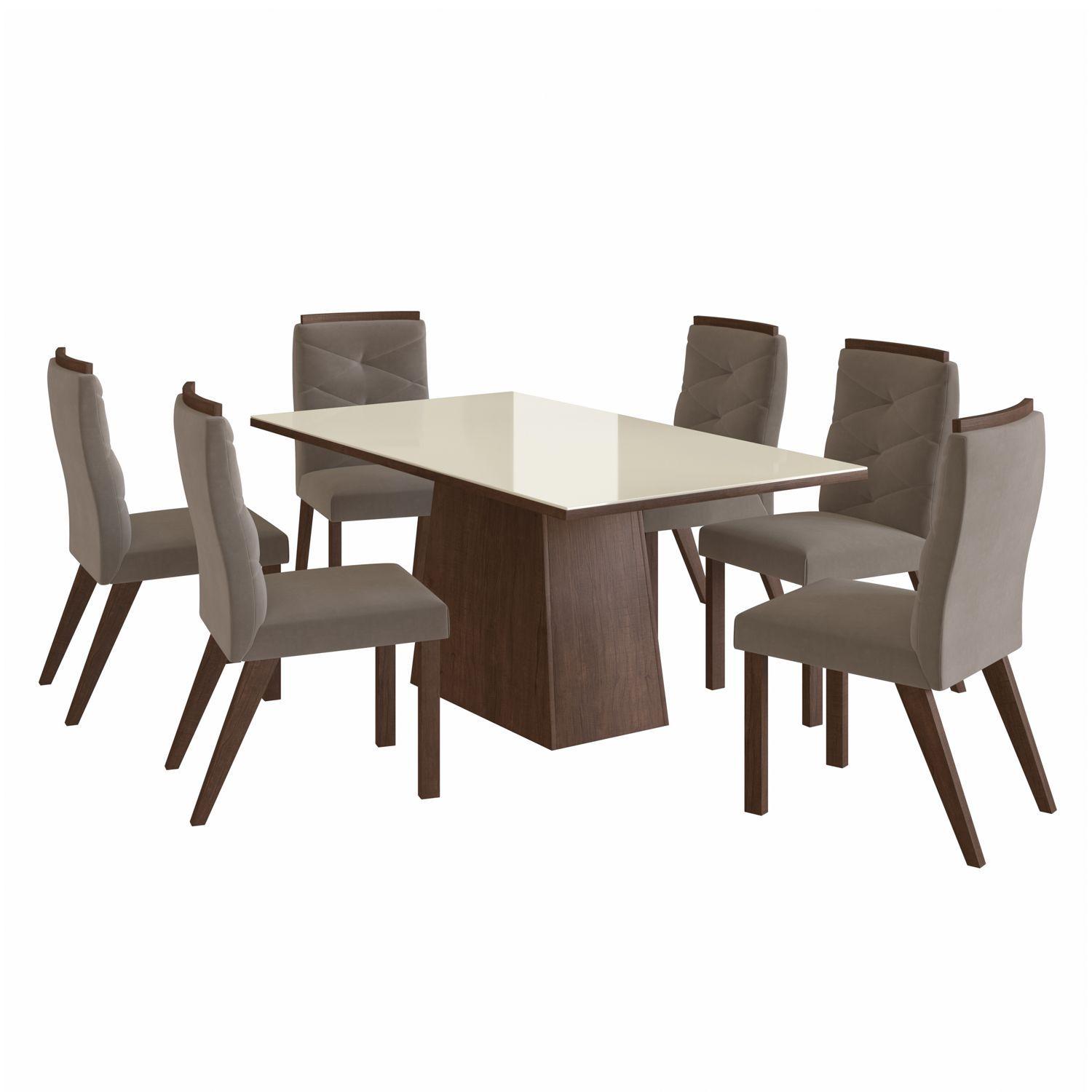 Comedor Divano Helen Tabaco 6 Sillas-0