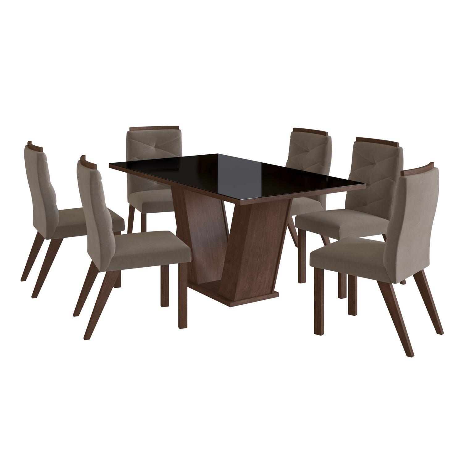 Comedor Divano Piace Negro 6 Sillas-0