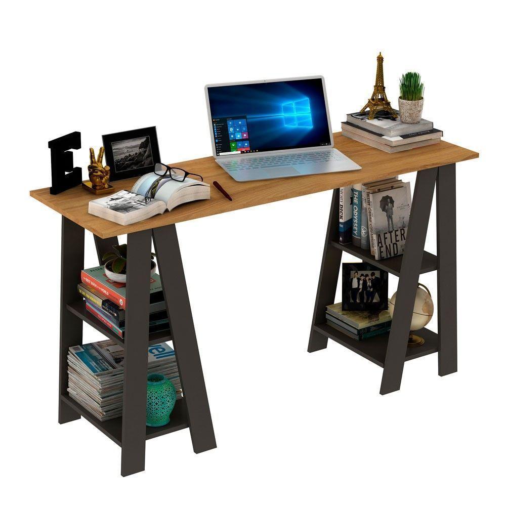 Escritorio con repisas Grafito PRESTO-0