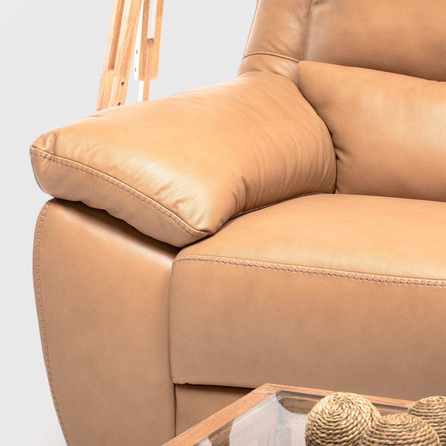 Sofá Venti 3 Cuerpos By Natuzzi Group Marrón Claro-5