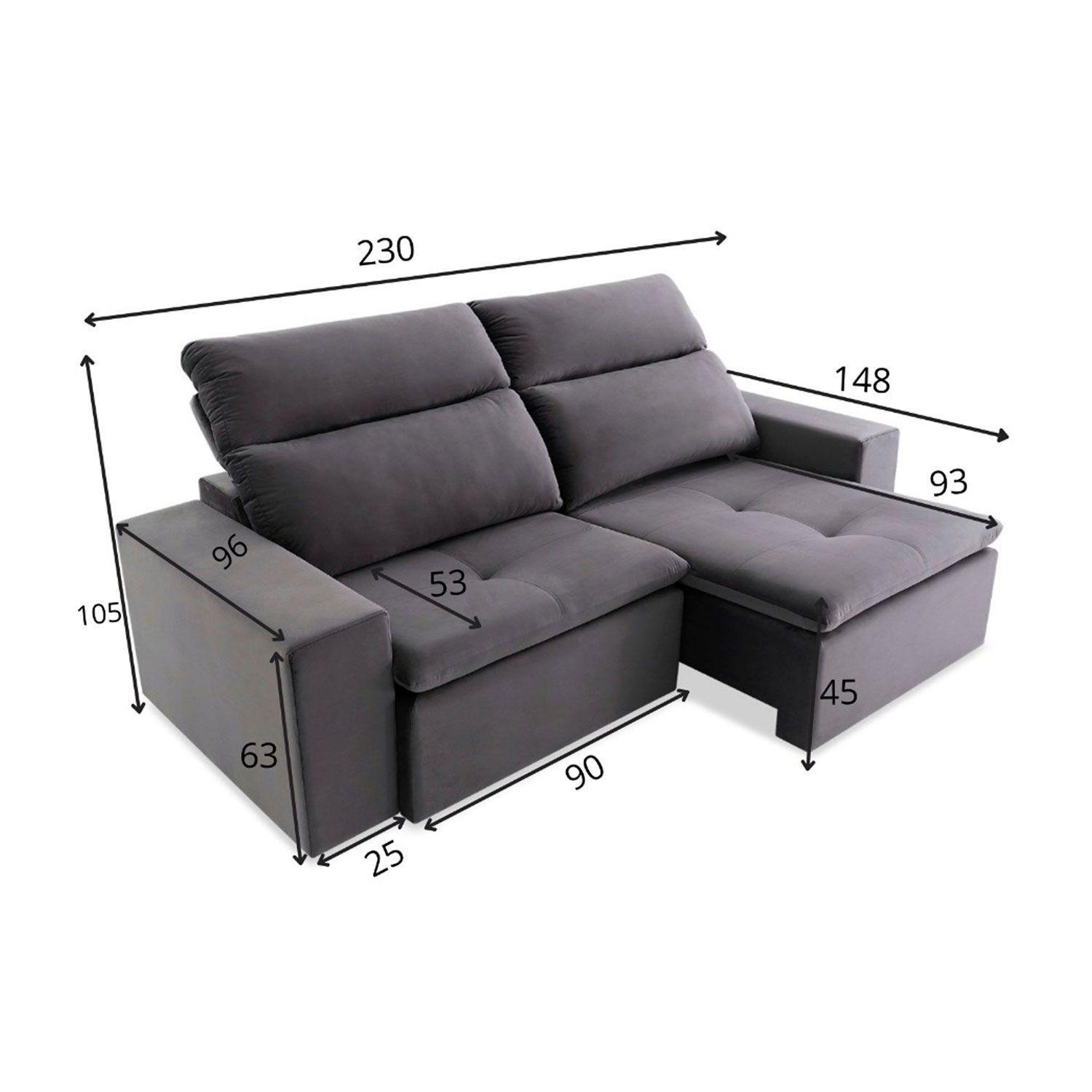 Sofá Massimo Reclinable Divano Gris-4