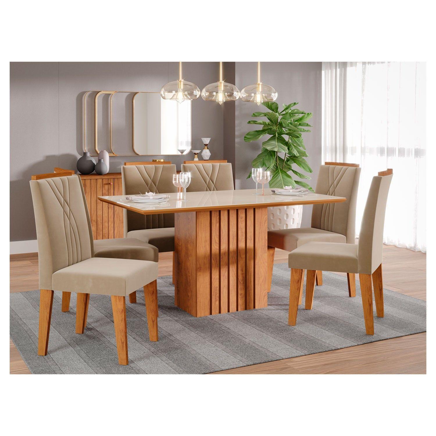 Juego de Comedor Avanti 6 Sillas Beige-1
