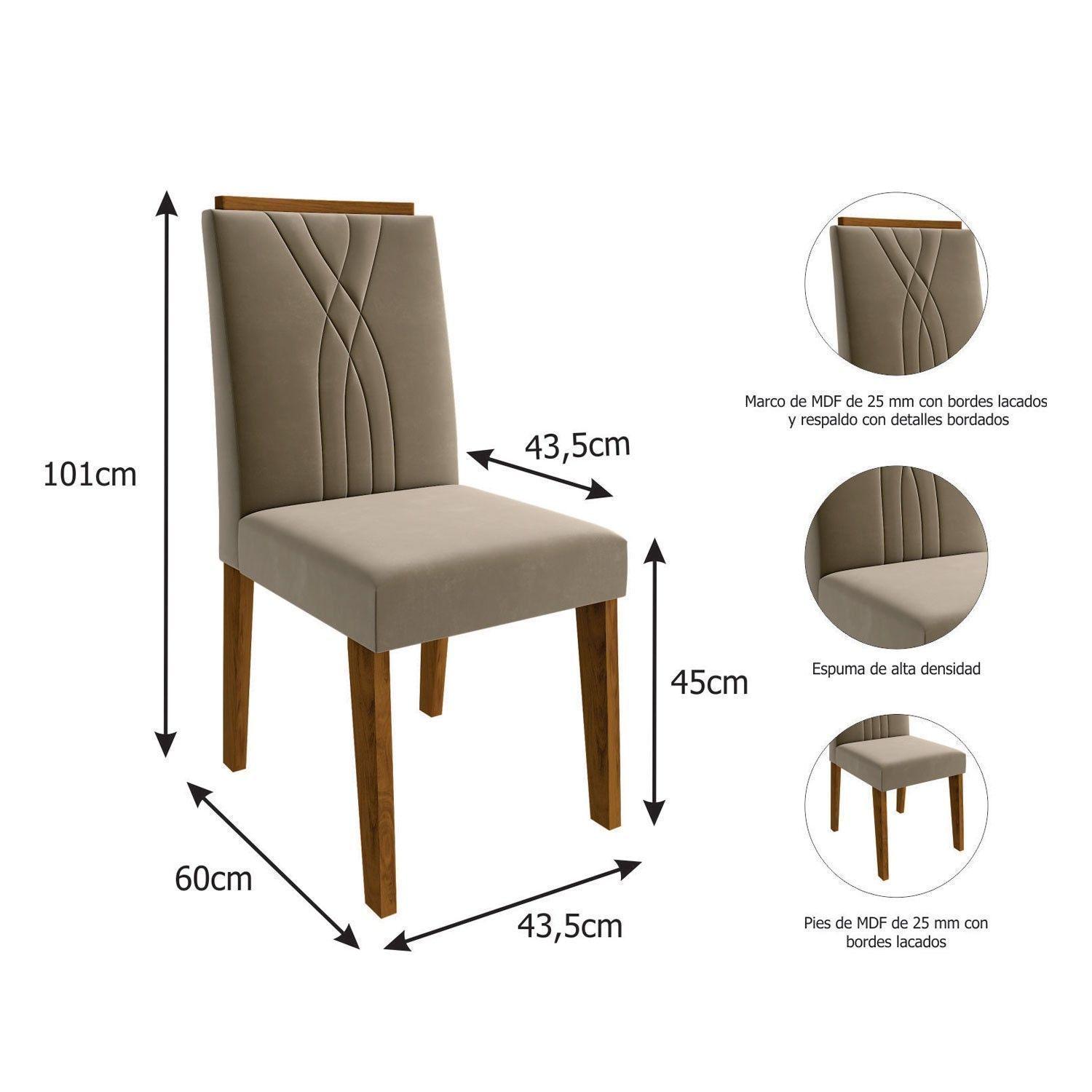 Juego de Comedor Avanti 6 Sillas Beige-3