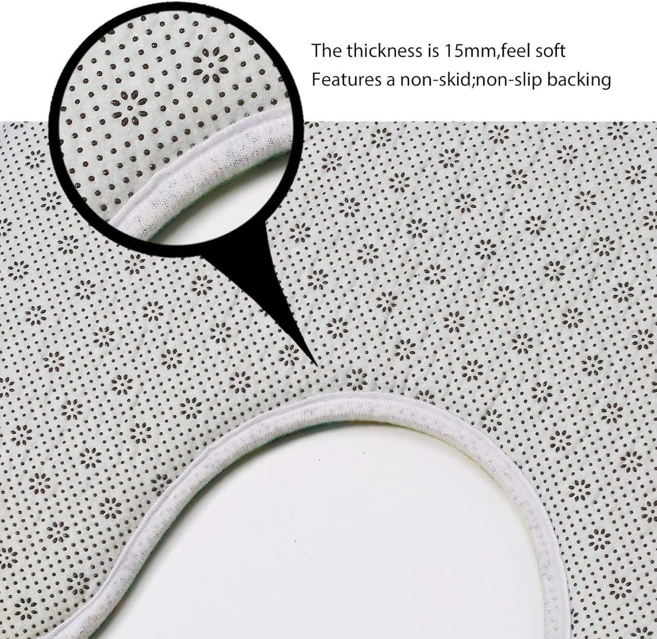 < Juego De Baño Set 4 Piezas Cortina Alfombra Cubre Inodoro >-3