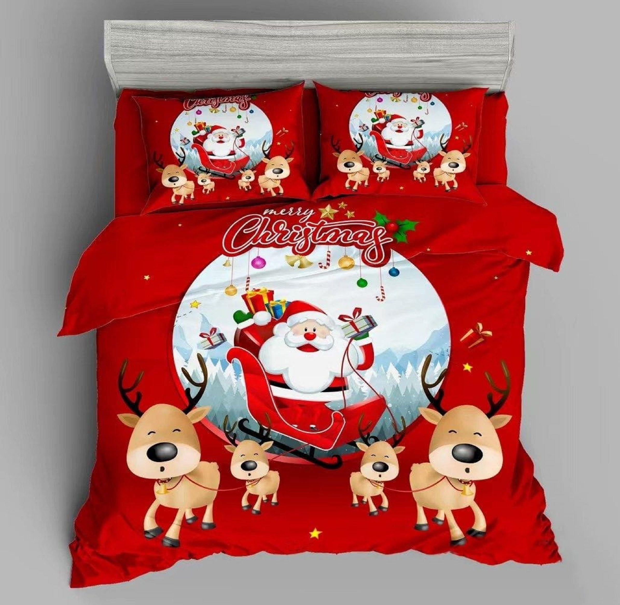 CUBRECAMA DE NAVIDAD ROJO 2 PLAZA QUILT DELGADO TENG FGEI-2